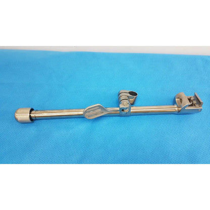 Stainless steel speed-tract field post surgical instrument with textured knob adjustable clamp and articulated joint design