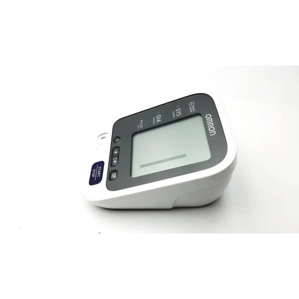 White omron bo760n blood pressure monitor with gray display panel and black buttons for accurate home monitoring