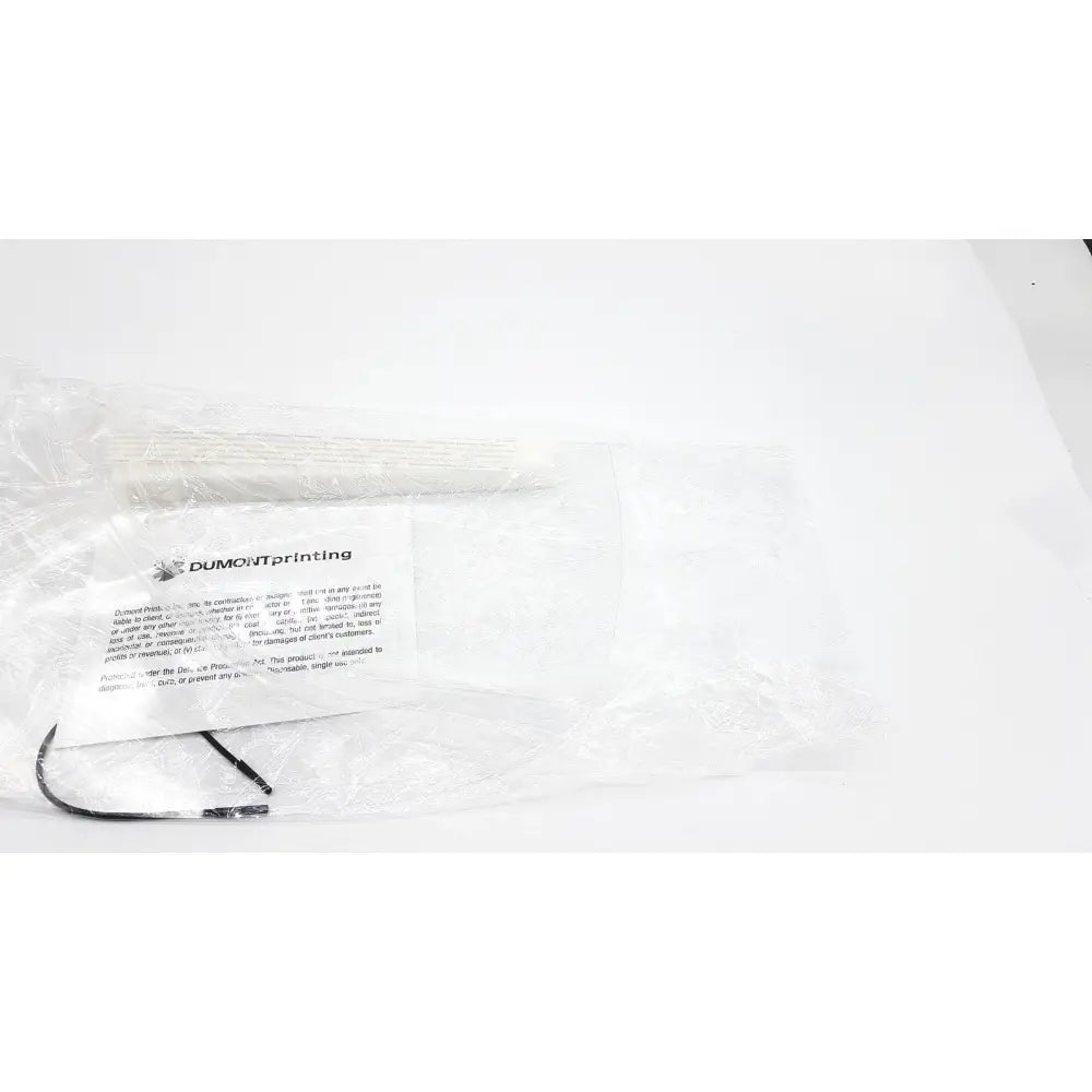 Clear plastic bag with black cord and white label for dumont printing adjustable face shield kit box of 100 units