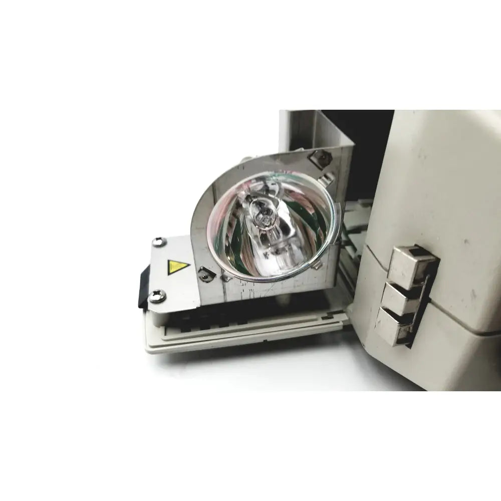 Silver projector lamp bulb with reflective glass housing and metallic bracket for orascoptic zeon illuminator dental fiber-optic light source