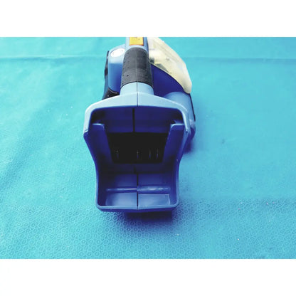 Orgapack OR-T 250 battery operated cordless blue plastic handheld leaf blower with black grip and beige accents