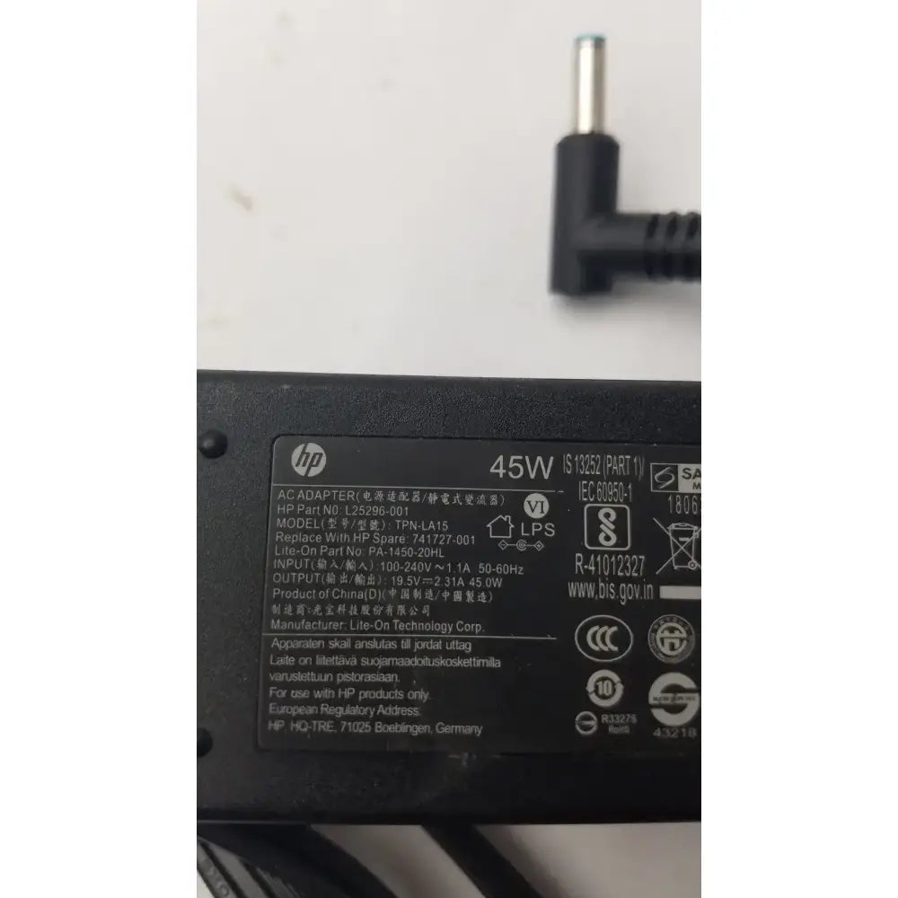 HP Original HP 45W 19.5V 2.31A Ultrabook Notebook Ac Adapter 741727-001 TPN-LA15 AC Adapter, second-hand product photo 3