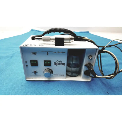 Orthofex ortho spray professional heavy duty podiatry drill with silver black handpiece white casing and glass reservoir
