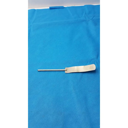 Osteotome stainless steel surgical instrument with a sleek metallic handle and flat rectangular blade for precision use