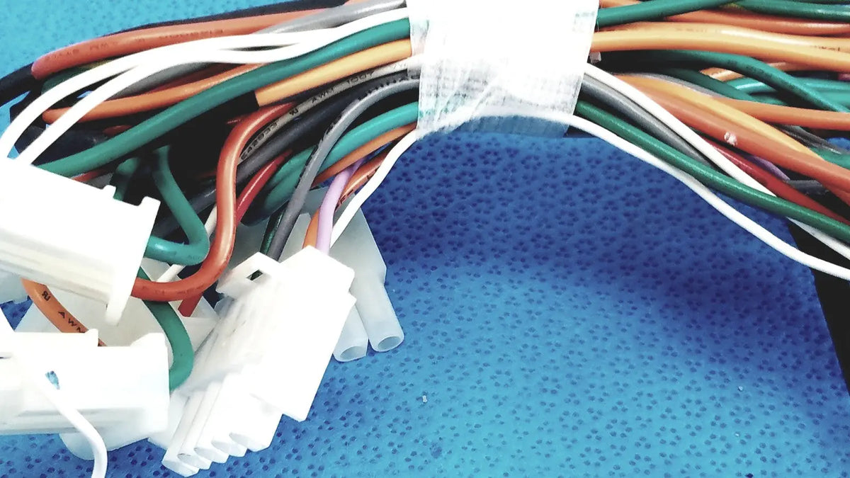 P10 103 multi-pin connectors wire harness cable with multicolored wires and white plastic connectors for secure connections