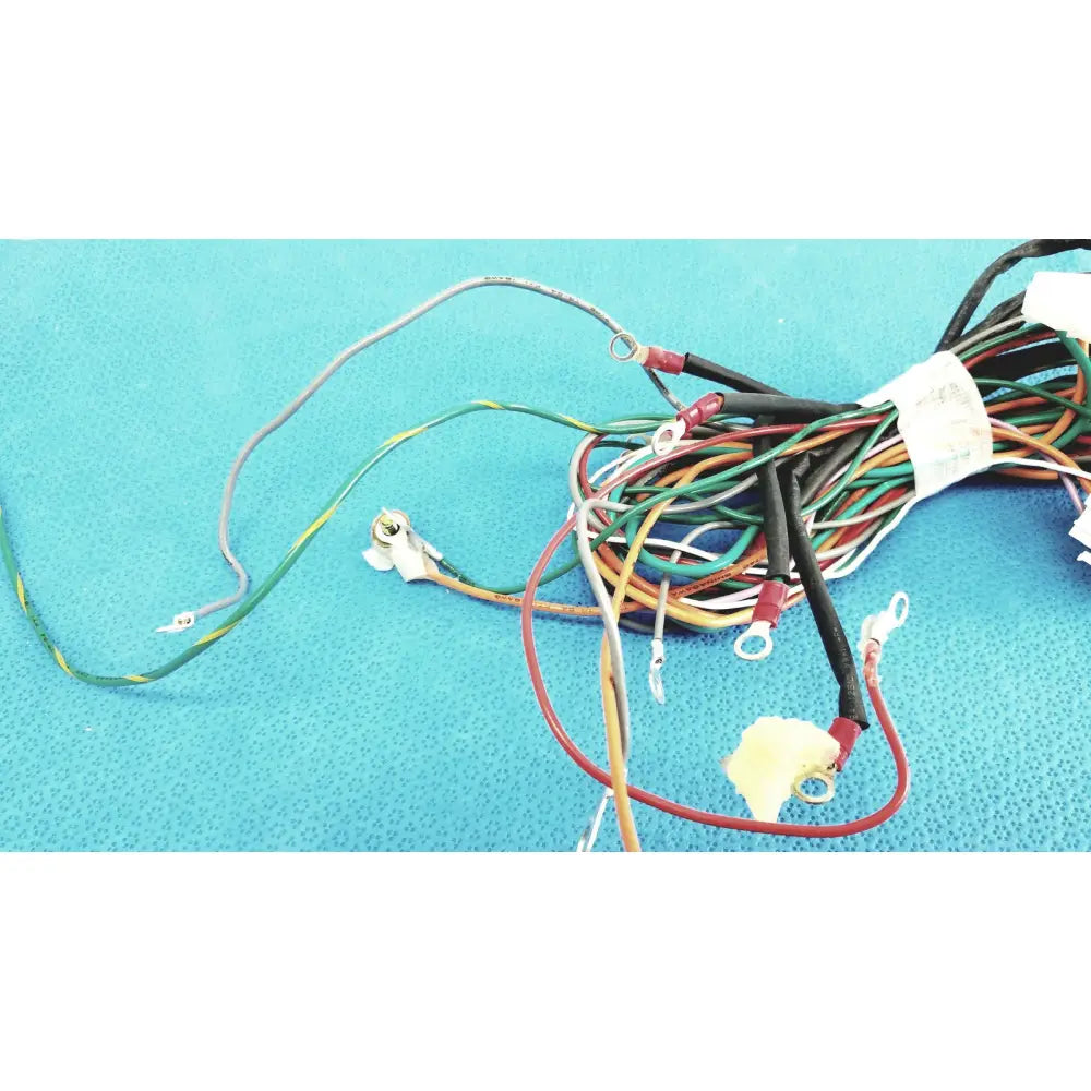 P10 103 multi-pin connectors wire harness cable with bundled multi-colored wires and exposed metal connectors with red insulation