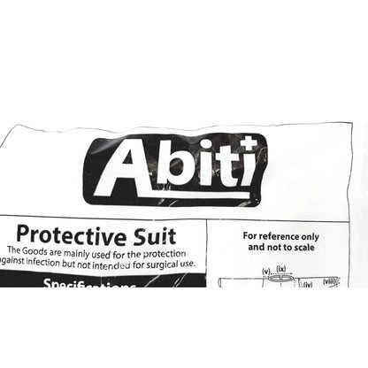 Pack of 10 abiti level 2 isolation gown protective suit packaging with black and white logo for medical use