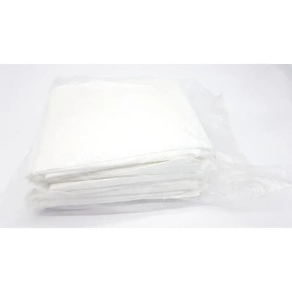 White folded fabric of abiti level 2 isolation gown protective suit packaged in clear plastic for hygiene and safety