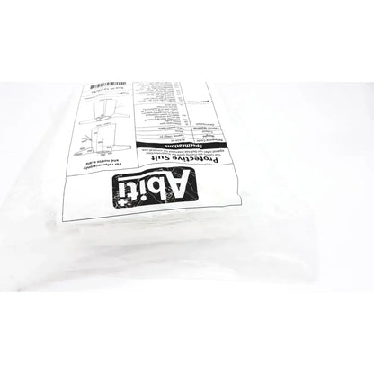 Black and white printed label for pack of 10 abiti level 2 isolation gown protective suits model ACA20-45