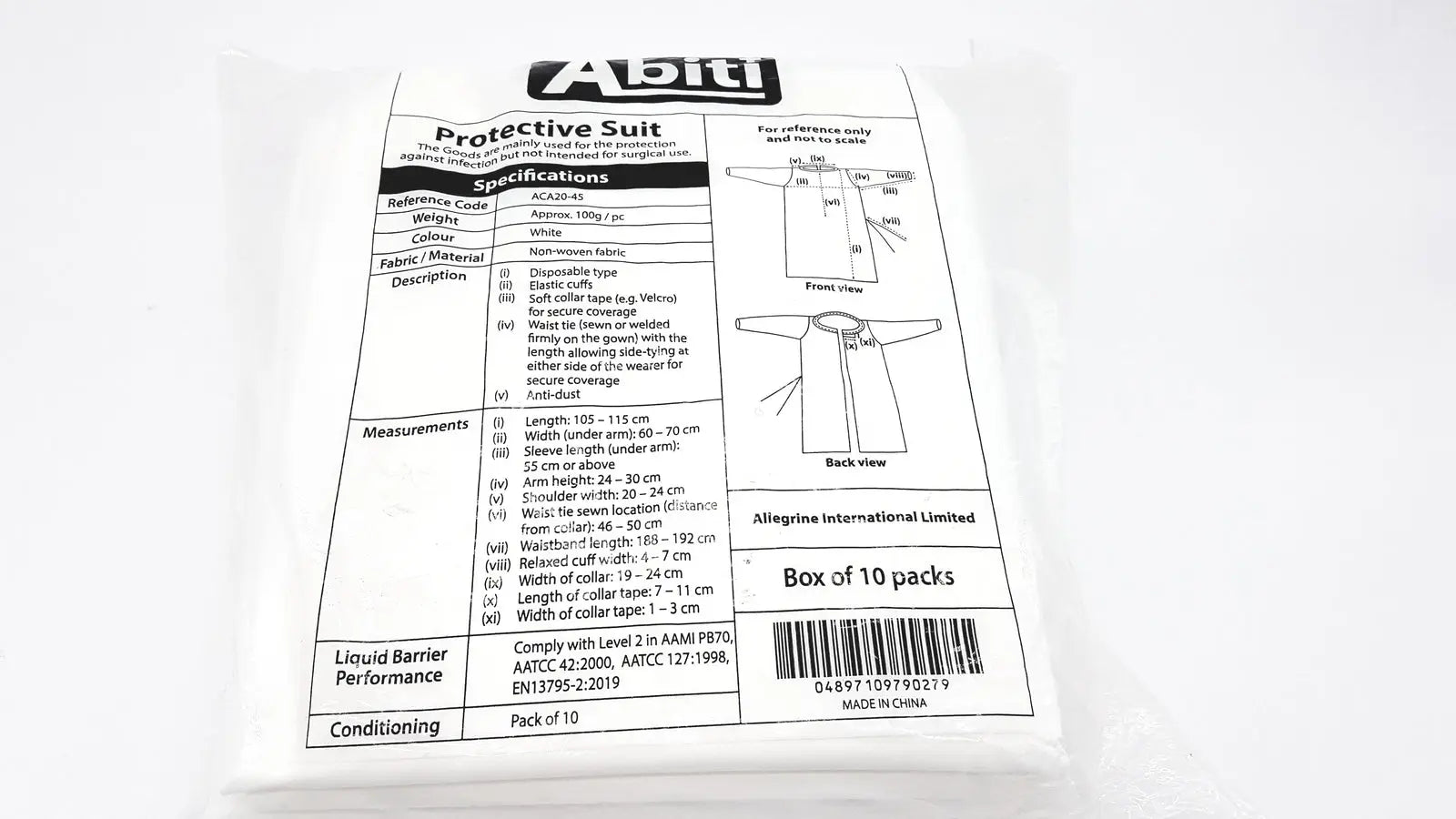 Reuse Medical Pack of 10 Abiti Level 2 Isolation Gown Protective Suit ACA20-45 Other Healthcare, Lab & Dental, second-hand product photo 1