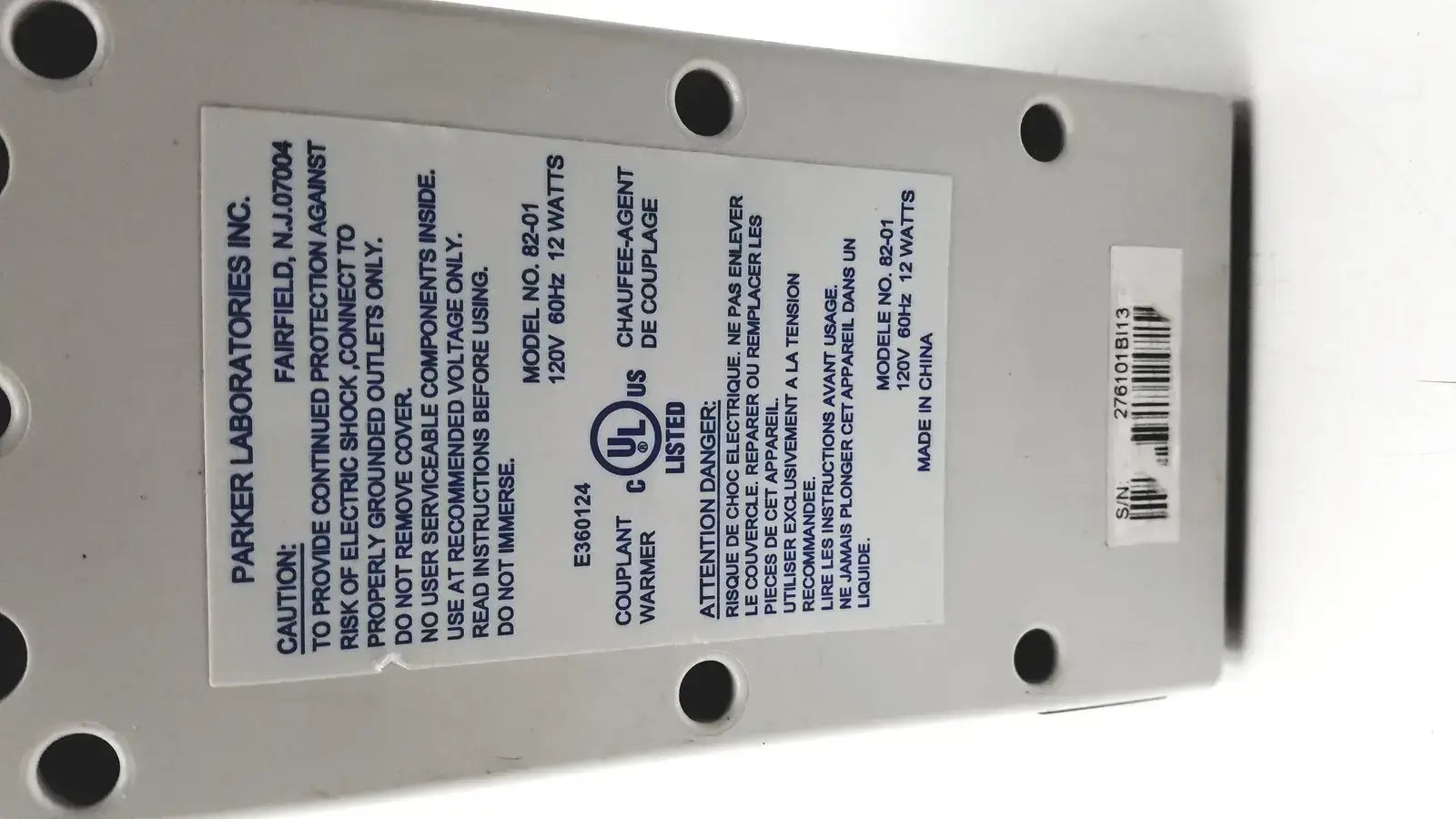 Parker 82-01 Thermasonic Ultrasound Gel Warmer Single Bottle 120V Ultrasound Gel Warmer, second-hand product photo 3
