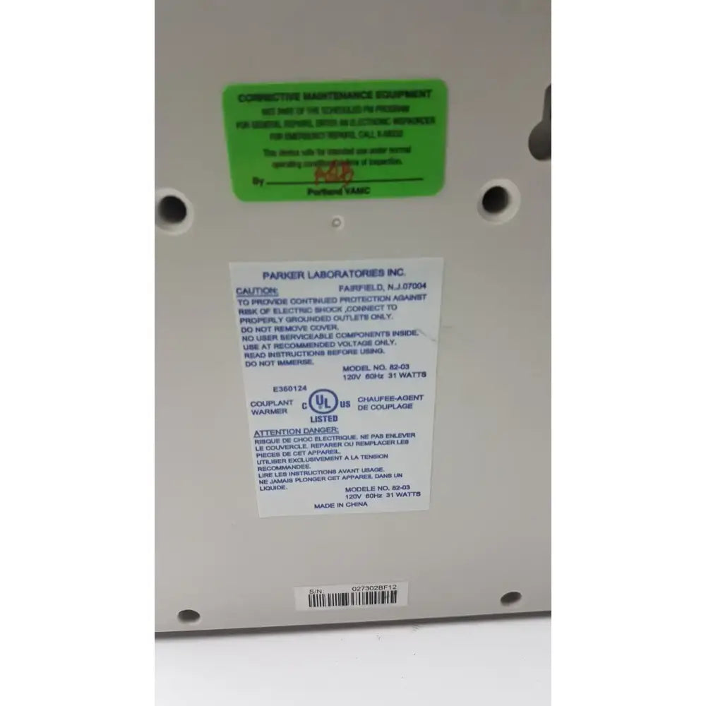 Parker Laboratories 82-03 Thermasonic Gel Warmer Ultrasound Gel Warmer, second-hand product photo 6