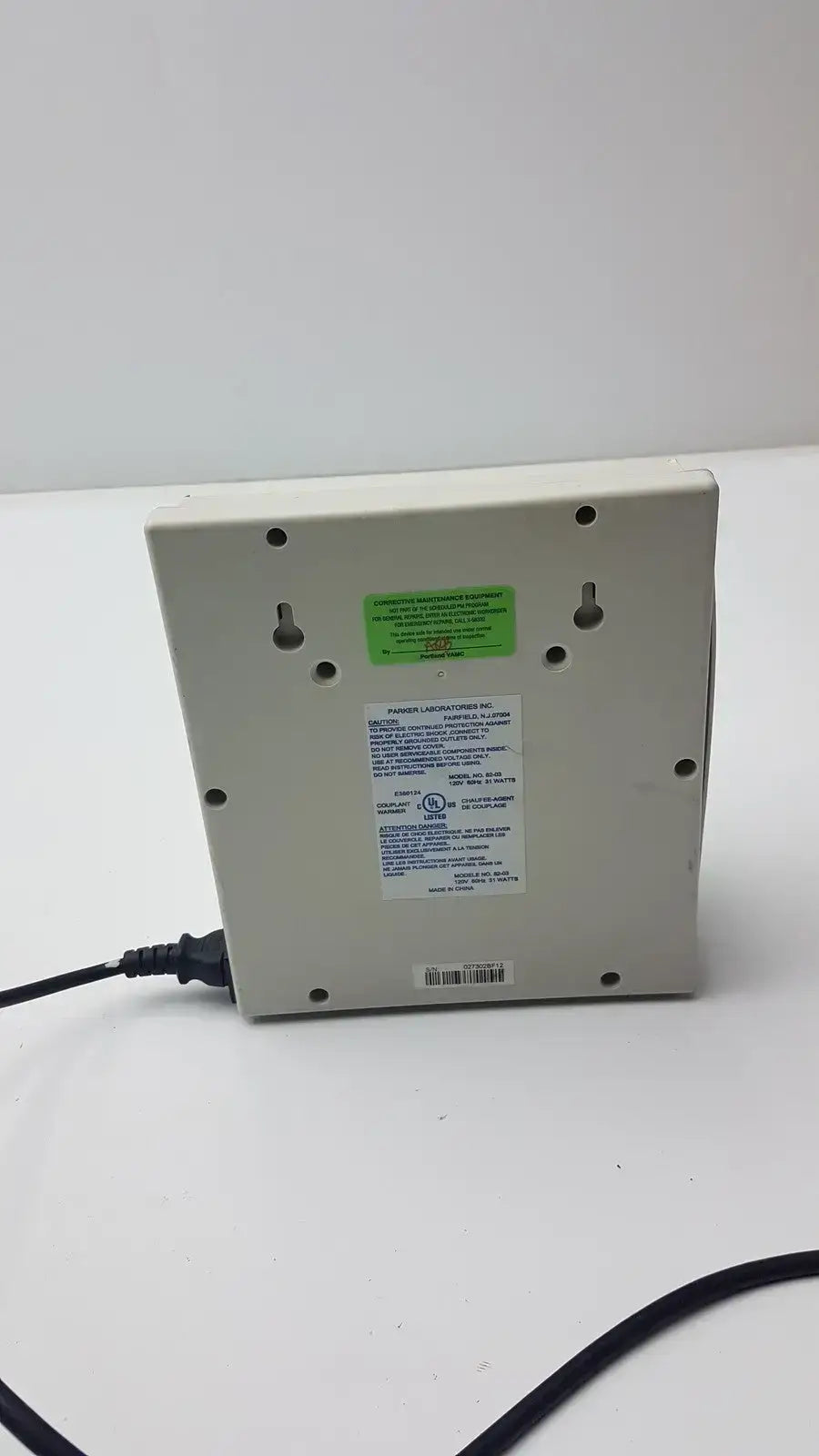 Parker Laboratories 82-03 Thermasonic Gel Warmer Ultrasound Gel Warmer, second-hand product photo 3