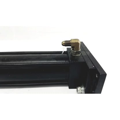 Black medium-duty hydraulic cylinder from Parker Series 3L Model 02.00 H3LLT33 with brass threaded fitting and hex nut