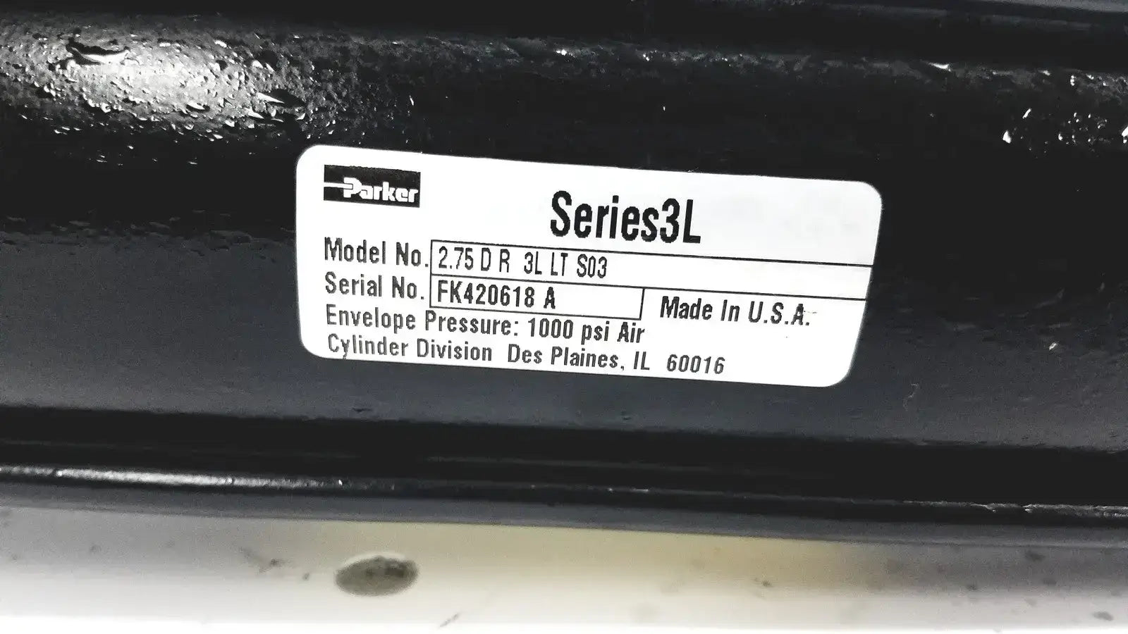 Parker Series 3L Model # 2.75 D R 3L LT S03 1000 PSI Air Hydraulic Cylinder Air Hydraulic Cylinder, second-hand product photo 6