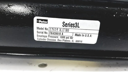 Parker Series 3L Model # 2.75 D R 3L LT S03 1000 PSI Air Hydraulic Cylinder Air Hydraulic Cylinder, second-hand product photo 6