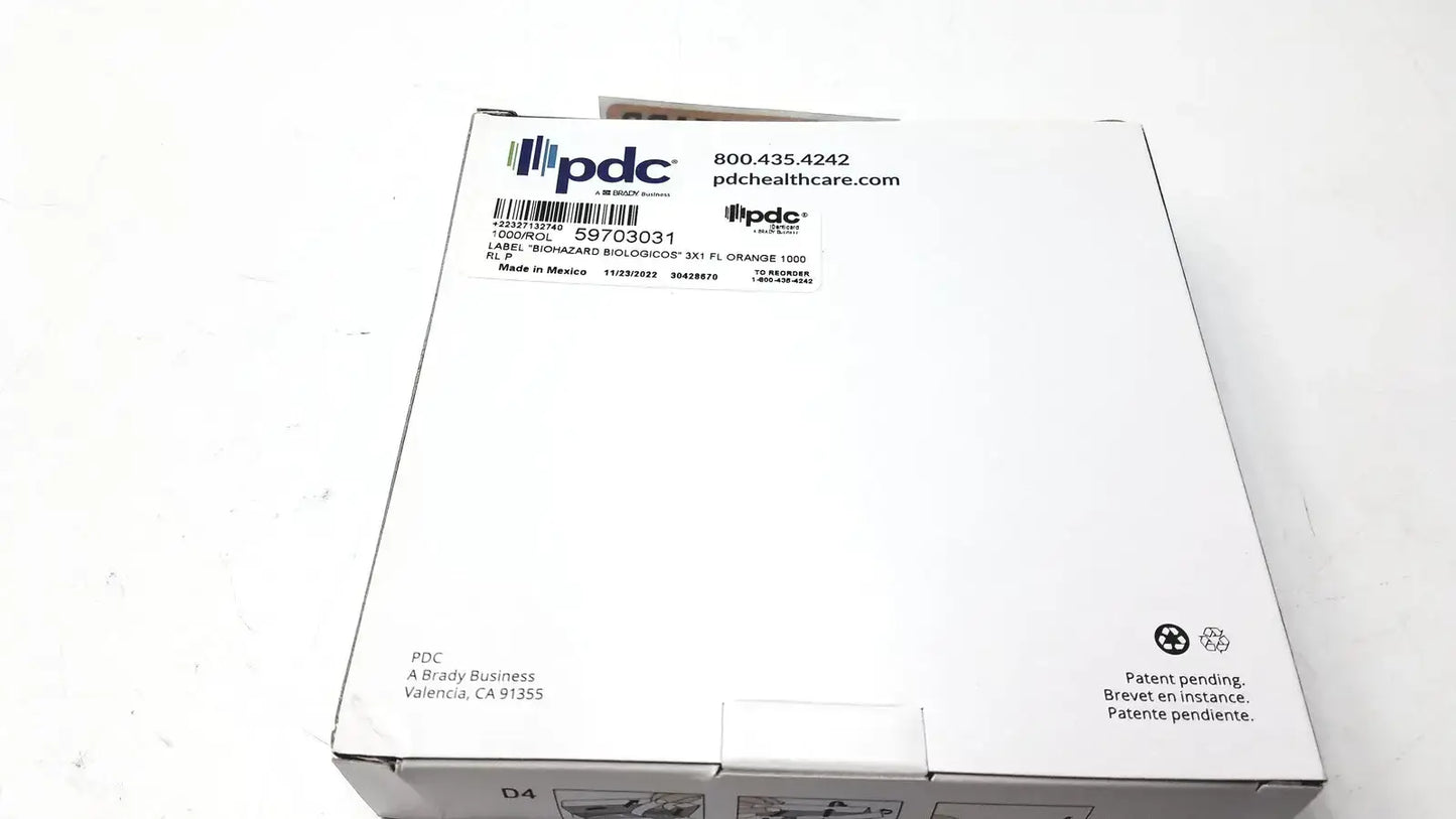 PDC Healthcare PDC 59703031 Label Biohazard Biologicos Hazard Identity, 3 x 1 FL Orange 1000 Biohazard Labels, as-is (for parts) product photo 6