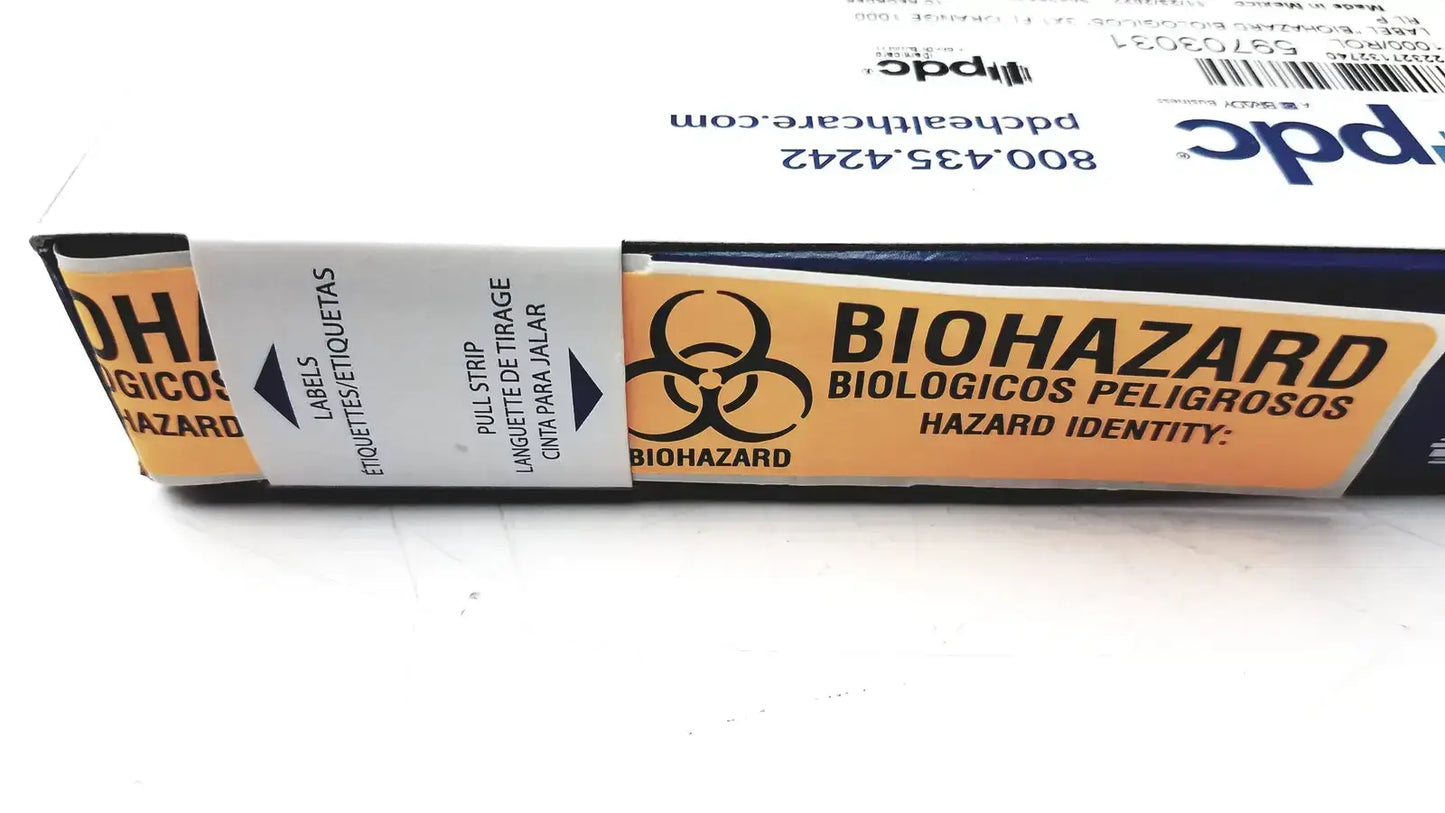 PDC Healthcare PDC 59703031 Label Biohazard Biologicos Hazard Identity, 3 x 1 FL Orange 1000 Biohazard Labels, as-is (for parts) product photo 5