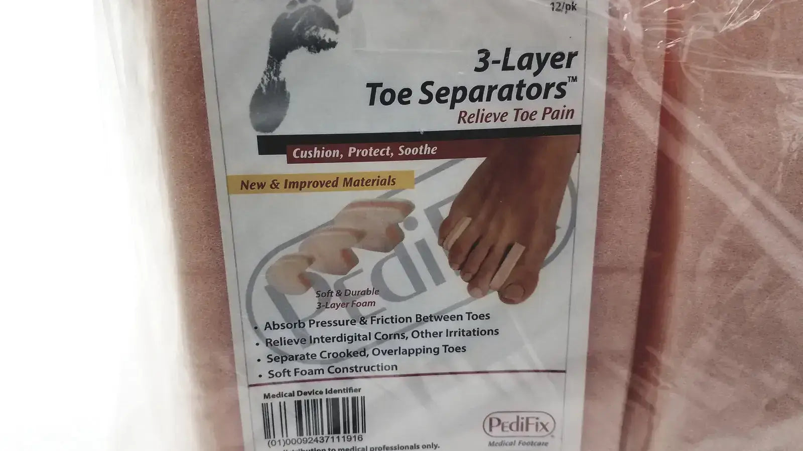 PediFix 8130-L 3-Layer Toe Separators - Large 12/Pack Toe Separators, second-hand product photo 6