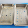 Perforated Stainless Steel Holloware Instrument Tray Box — lot of 2