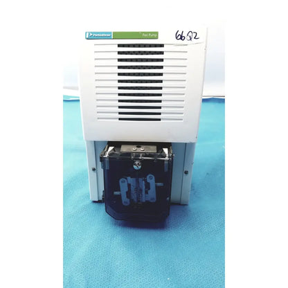 White perkin elmer peri pump cjl8002 with black vented grille and transparent fluid handling module in janus g3 workstation