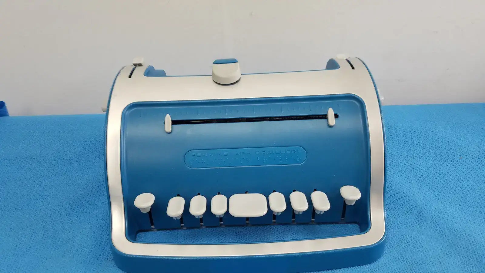 Perkins APH Brailler Blue Gray Portable Braille Braille Writer, as-is (for parts) product photo 1