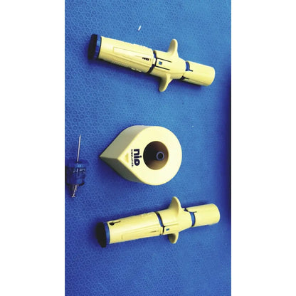 Yellow persys medical nio adult simulation kit insulin pen with black accents and ergonomic grip design