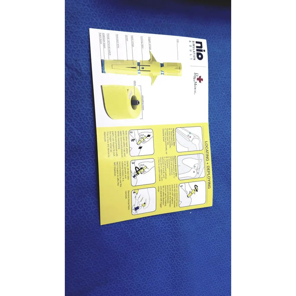 Yellow Persys Medical Nio adult simulation kit model for locating and debriding procedures in medical Nio adult use