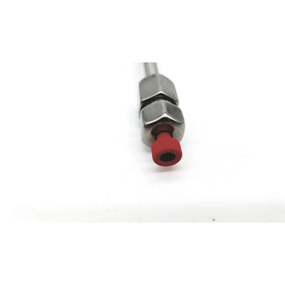 Silver metallic connector with red rubber cap on phenomenex 00f-4375-bo synergi 4u hydro rp 80a column