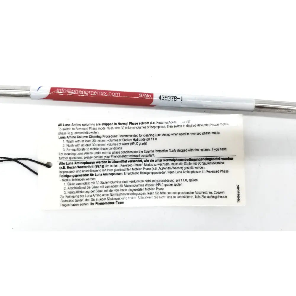 White and red cylindrical phenomex 00g chromatography column 250 x 2.00 mm 5 micron for reuse medical applications
