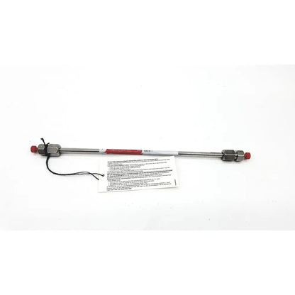 Silver metallic phenomenex 00g chromatography column with red caps and hexagonal fittings for reuse medical analysis
