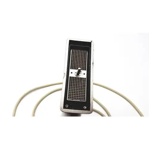 Philips 21390a compact vintage-style microphone with silver metallic body black grille and cream-colored cable