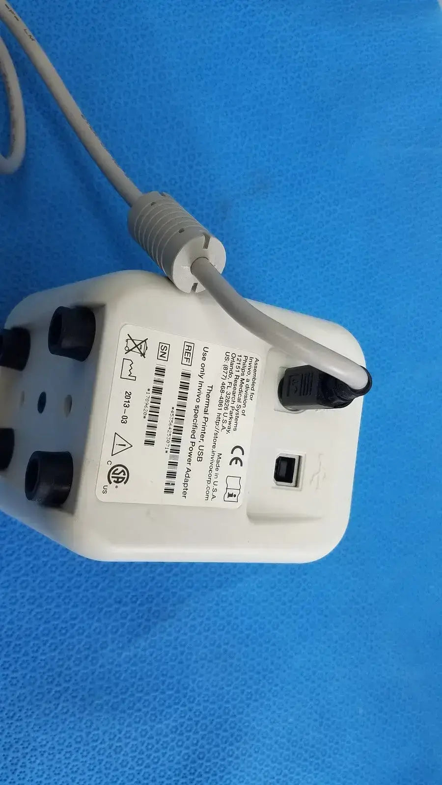 Philips 453564253071 Invivo USB Thermal Printer w/ Power Adapter & Output Cable Thermal Printer, second-hand product photo 6