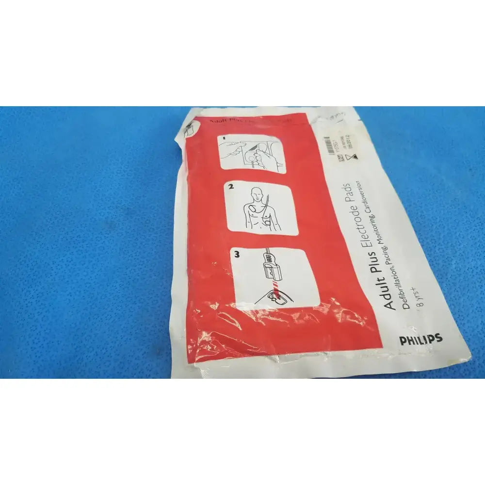 Philips Adult Plus Electrode Pad 8Y+ / Instructional Use Check Use Before Date Electrode Pad, as-is (for parts) product photo 3