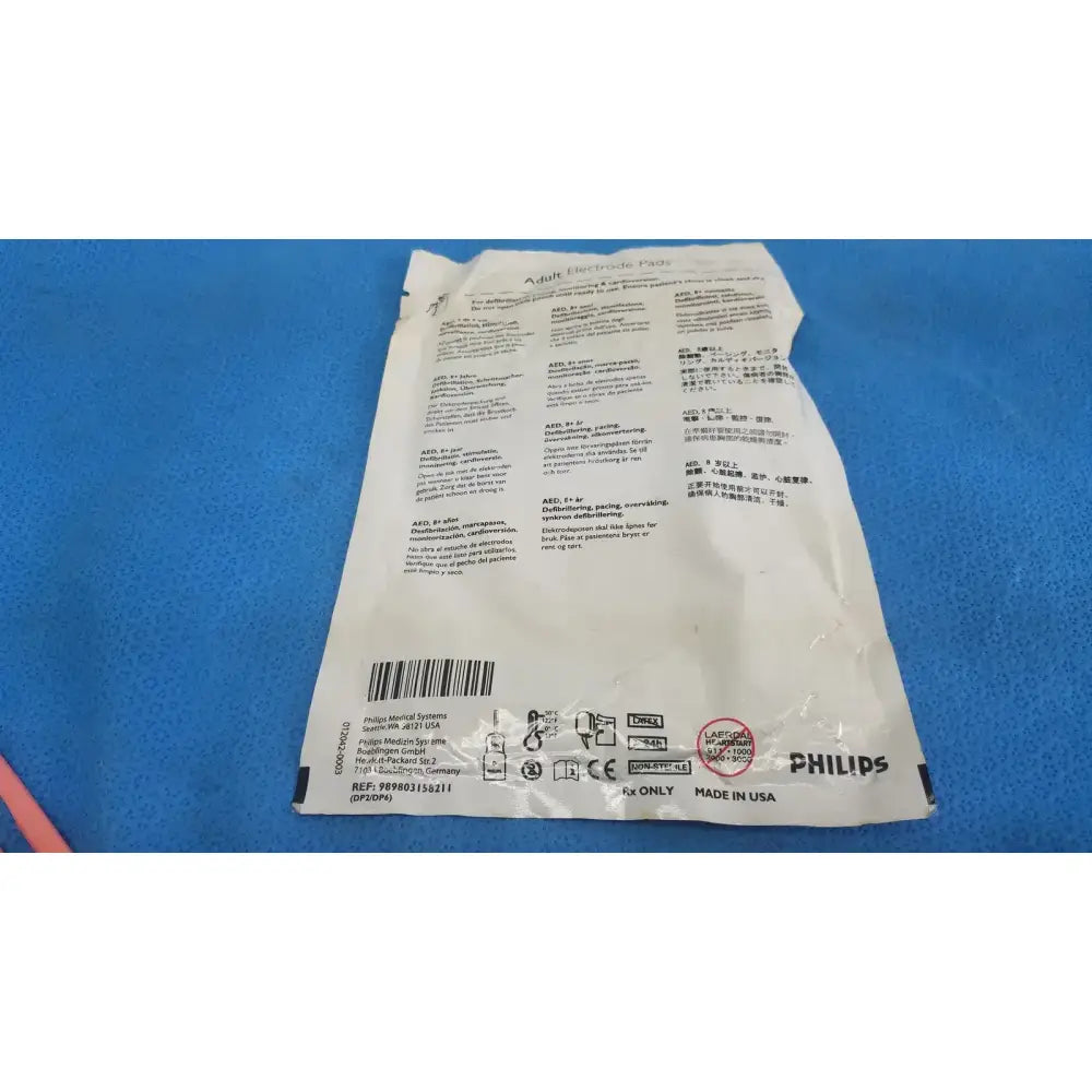 Philips Adult Plus Electrode Pad 8Y+ / Instructional Use Check Use Before Date Electrode Pad, as-is (for parts) product photo 6