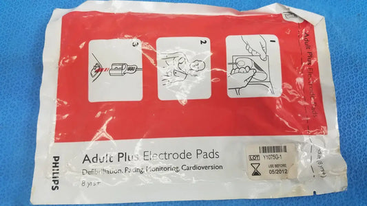 Philips Adult Plus Electrode Pad 8Y+ / Instructional Use Check Use Before Date Electrode Pad, as-is (for parts) product photo 1