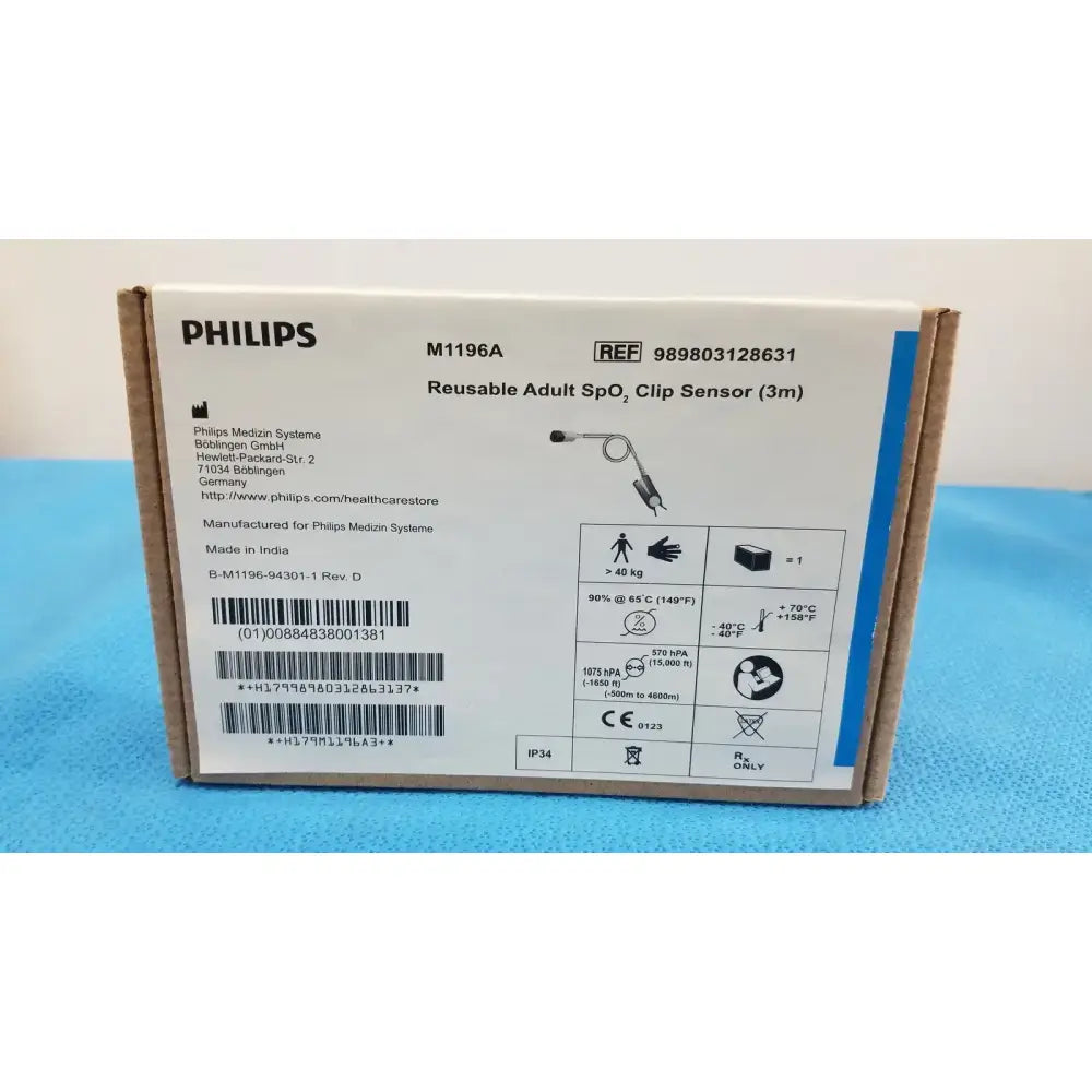 Philips Adult Spo2 Clip Sensor 3m - M1196A SpO2 Sensor, second-hand product photo 1
