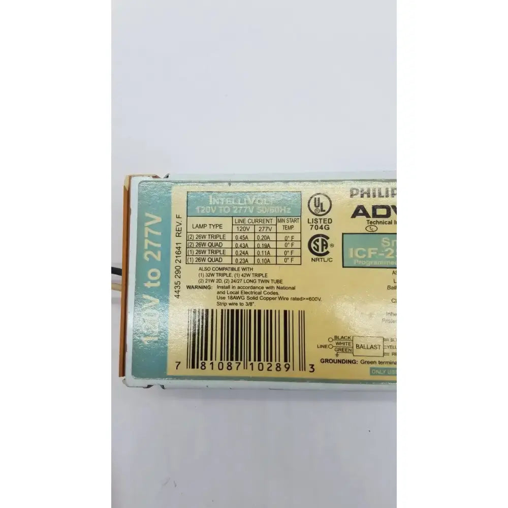 Philips Advance SmartMate ICF-2S42-M1-LD IntelliVolt 120-277V Electronic Ballast, second-hand product photo 2