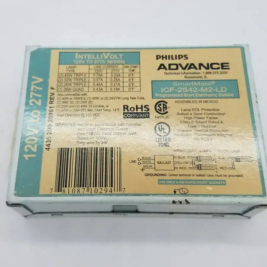 Philips Advance SmartMate ICF-2S42-M2-LD IntelliVolt 120-277V Electronic Ballast, second-hand product photo 1