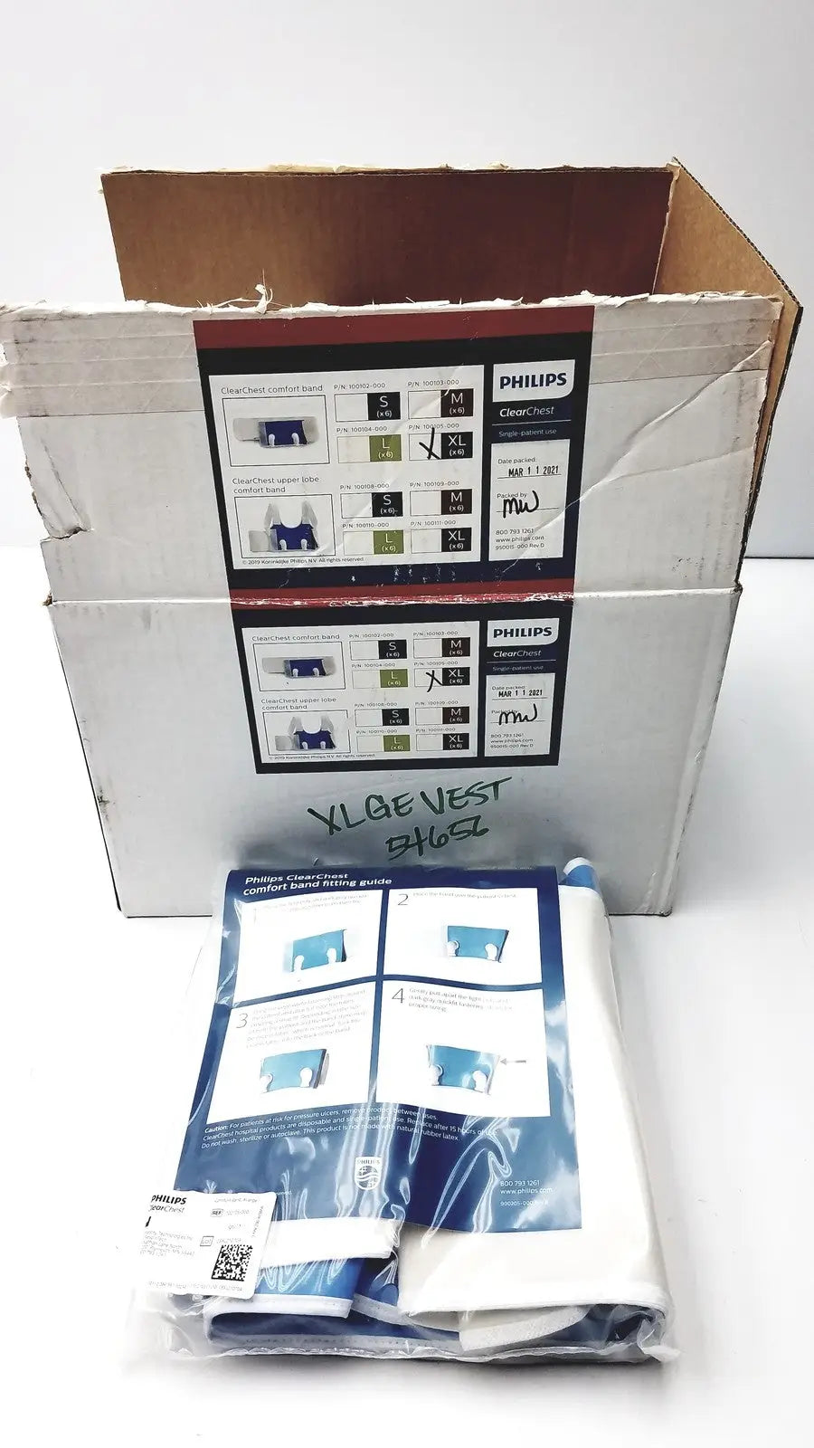 Reuse Medical Philips Clear Chest Comfort Band, X Large Ref. 100105-000 Case of 6 Other Medical & Lab Equipment, second-hand product photo 1