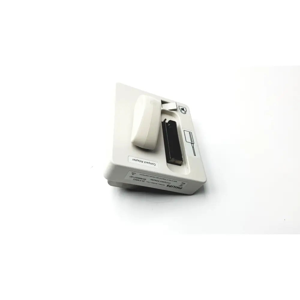 White Philips compact adapter with sleek rectangular design and black connector slot for ultra sound accessories use