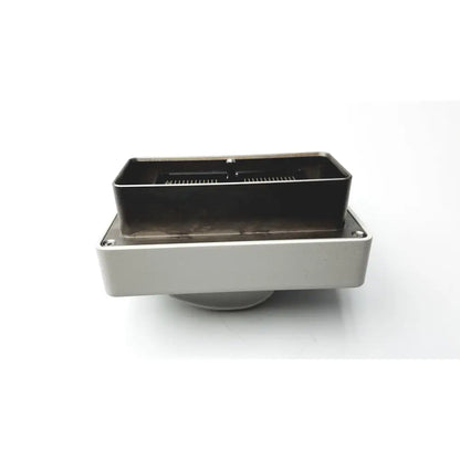Silver metallic philips compact adapter housing with black insert featuring fine parallel ridges for ultra sound accessories