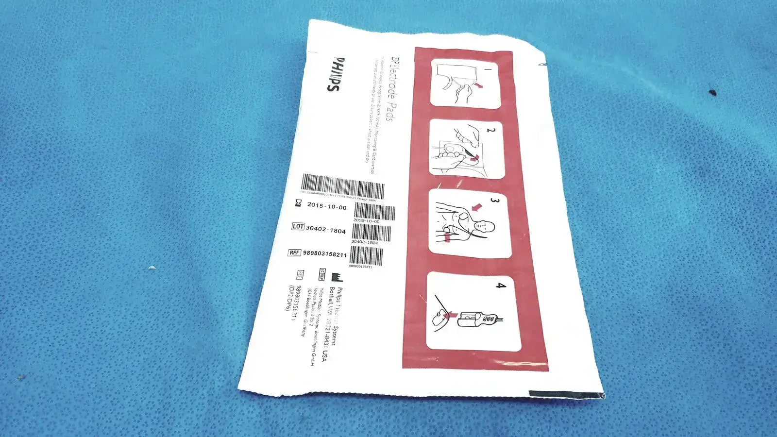 Philips DP Electrode Pad for Instructional Use Only Check Expiry Date Before Use Electrode Pad, as-is (for parts) product photo 3