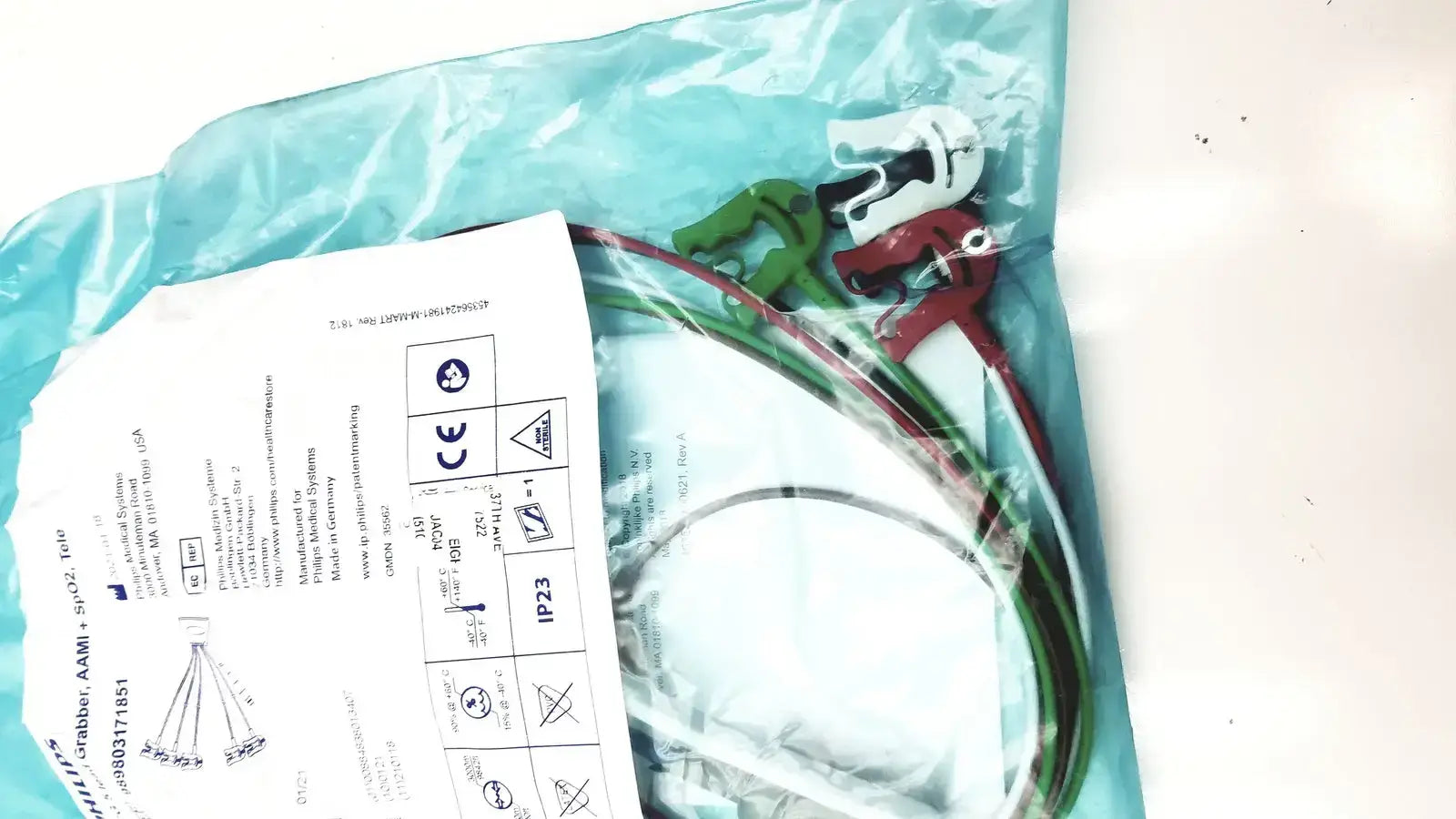 Philips ECG 5 Lead Grabber, AAMI + SpO2, Tele 989803171851 ECG Leadwire, second-hand product photo 2