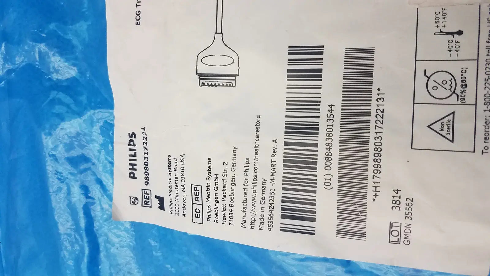 Philips ECG Trunk Cable – Patient Monitor Lead Wire – Medical Grade ECG Trunk Cable, second-hand product photo 3