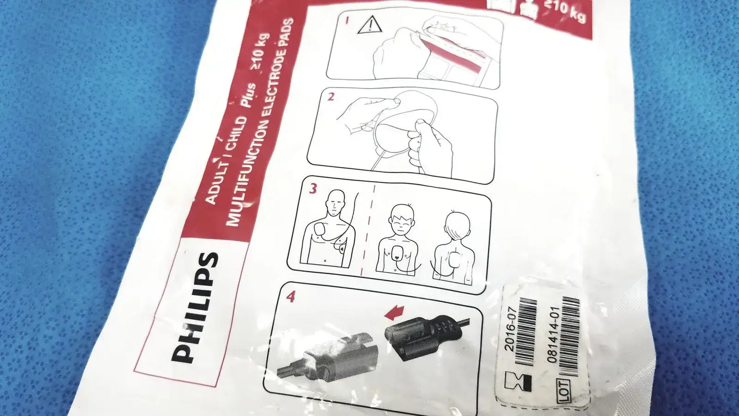 Philips Electrode Pads Adult/child plus ≥10 y Instructional Use /Check EXP Date Electrode Pads, as-is (for parts) product photo 7