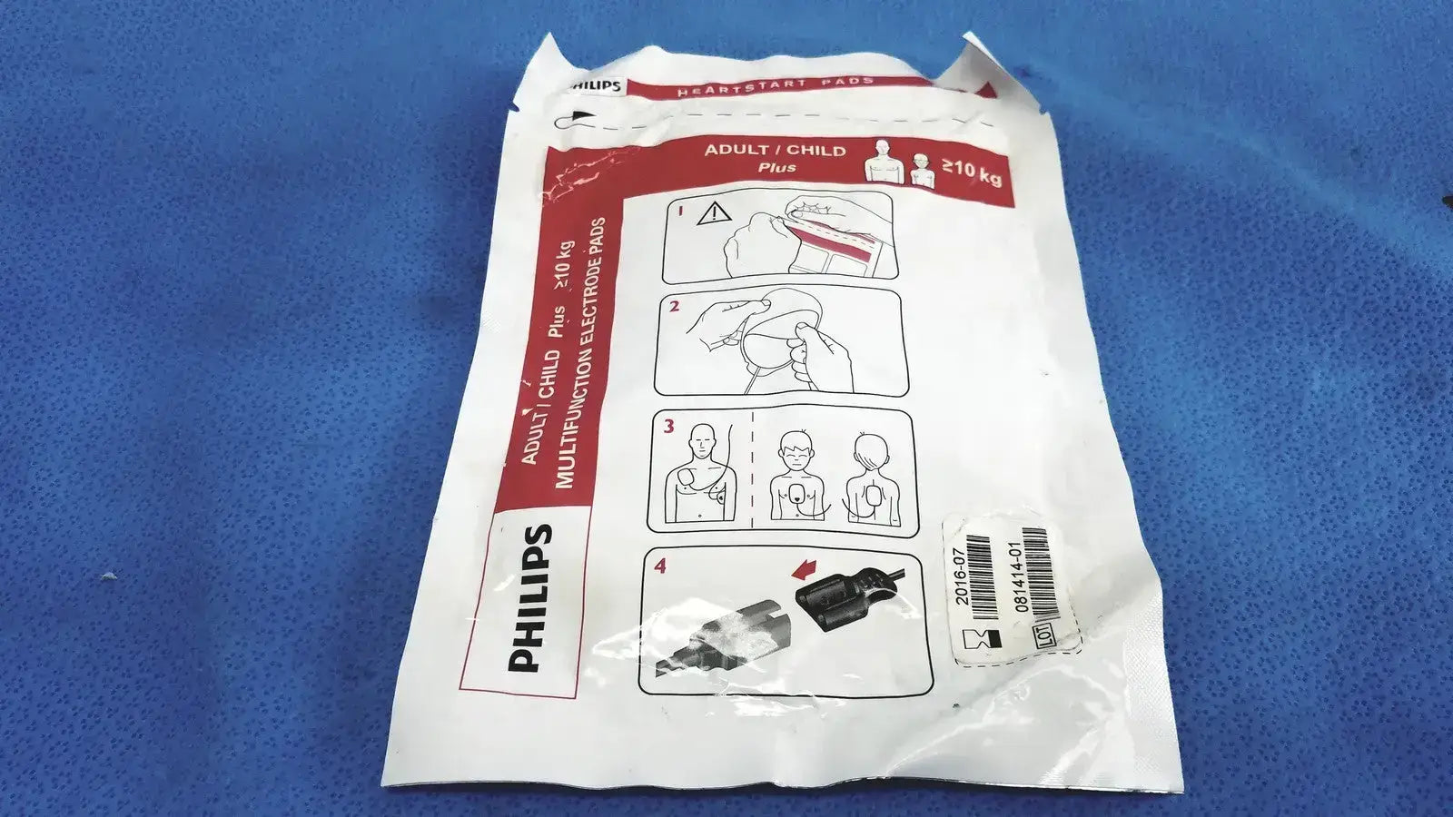 Philips Electrode Pads Adult/child plus ≥10 y Instructional Use /Check EXP Date Electrode Pads, as-is (for parts) product photo 11