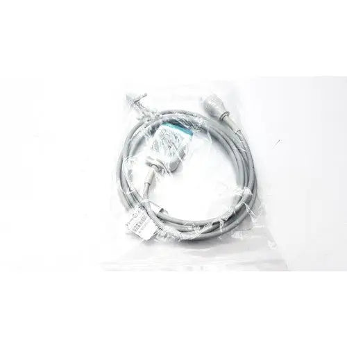 Gray coiled philips hp style 5-lead cable with metallic 12 pins plug aha connectors packaged in clear plastic