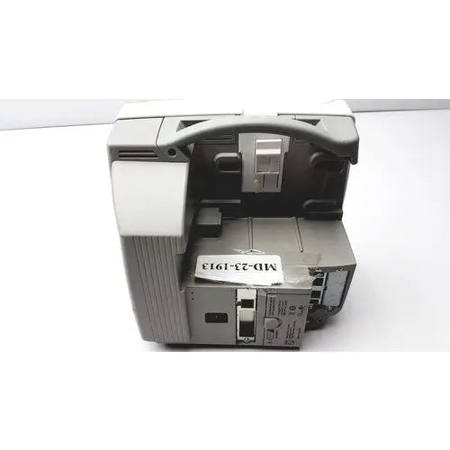 Gray plastic philips intellivue m4605a handle with labeled identification tag for patient monitoring device