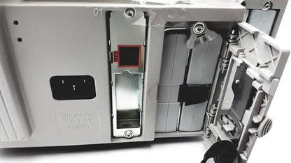 Gray plastic power supply unit with visible red circuit board and metallic connectors for philips intellivue m4605a mp30
